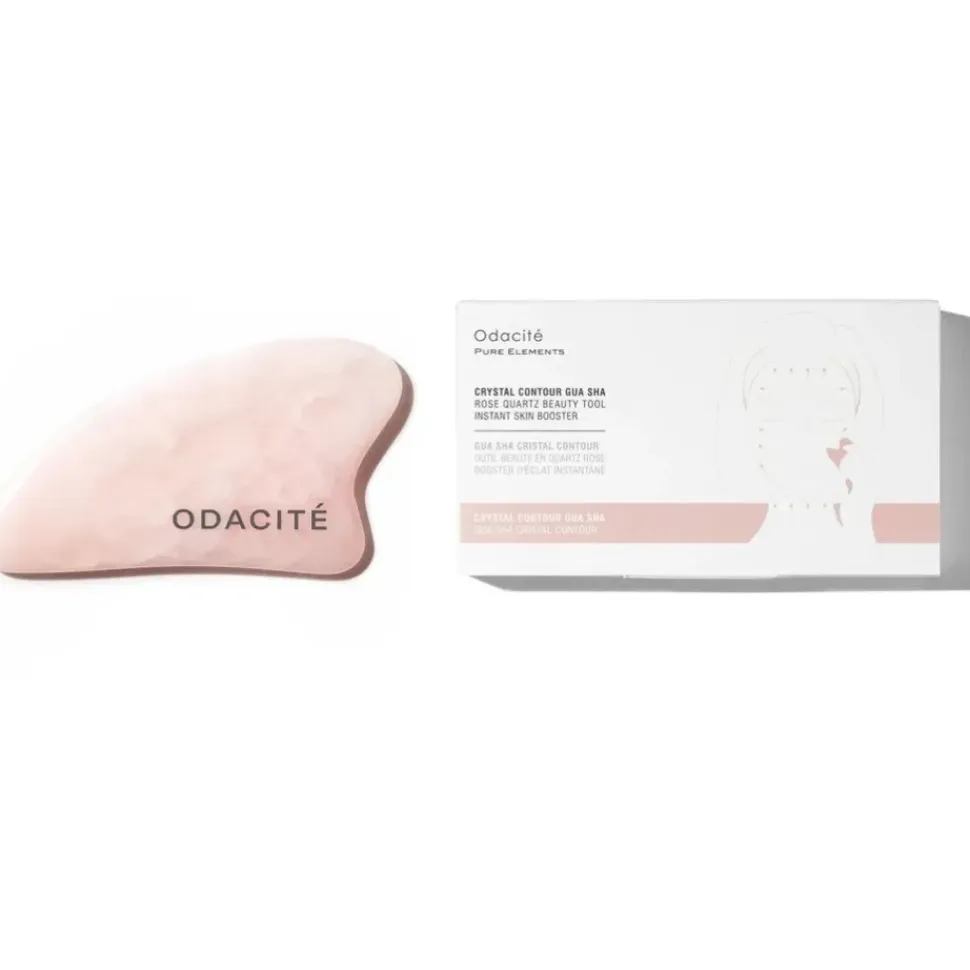 Crystal Contour Gua Sha -Gesichtsmassagestein aus Rosenquarz