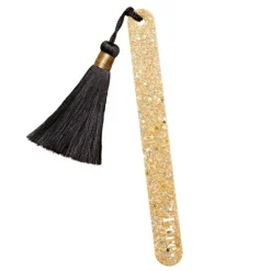 Glitzer Nagelfeile GOLD mit schwarzem Pompon | Kure BAZAAR