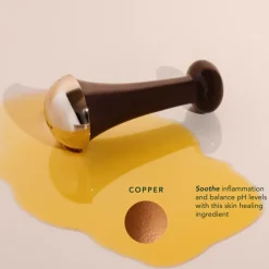 Kansa Wand - Massagetool aus Teakholz mit Zinn & Kupfer für eine entgiftende Gesichtsmassage